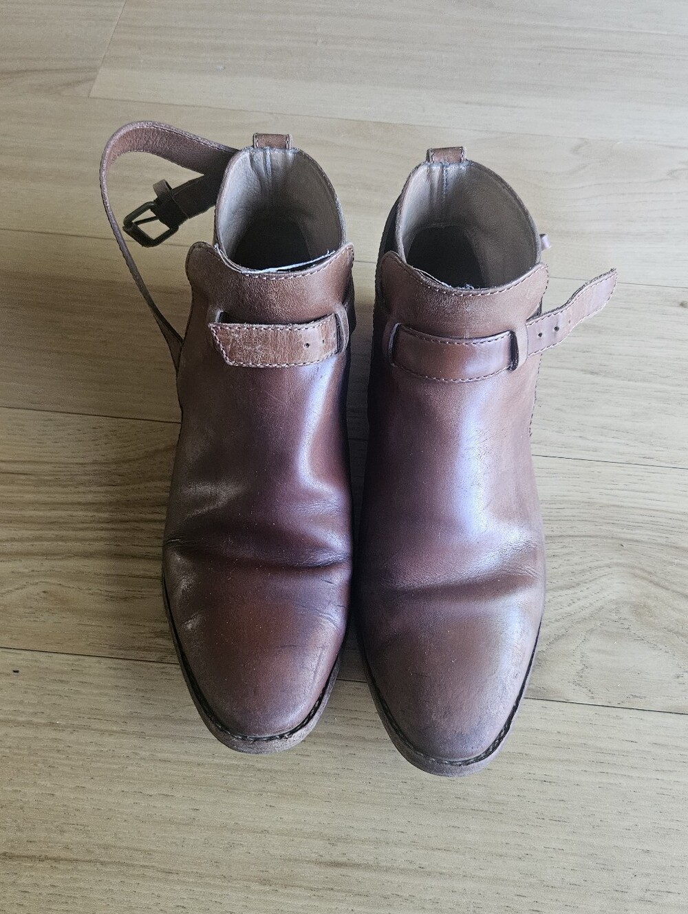 Womens Brown Leather Ankle Boots